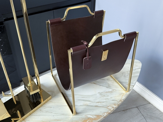 Каминный набор с дровницей FURNITEK FG-01112 полированная латунь